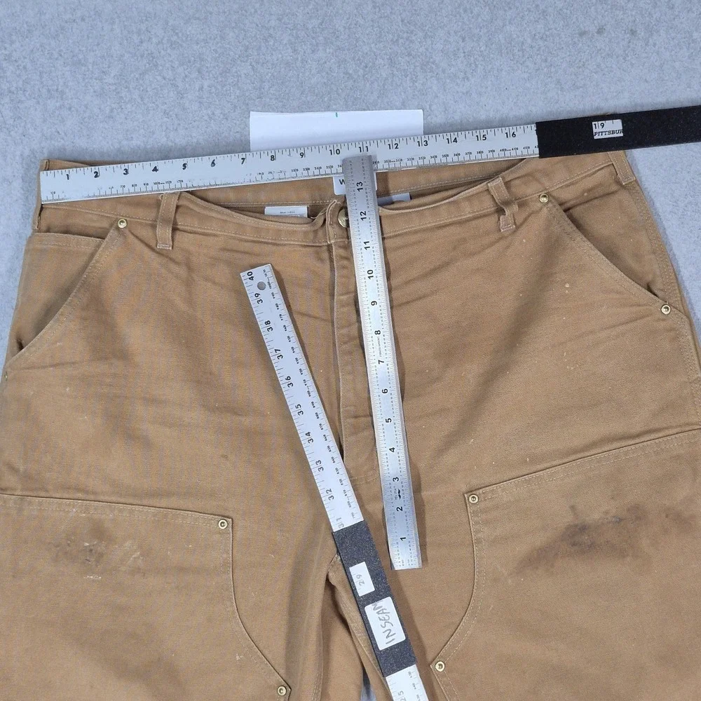 VINTAGE Carhartt Men Pants 40X30 Brown Double Knee Dungaree Made In USA READ